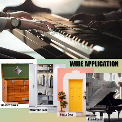 2PCS 20Inch Continuous & Piano Hinges, Heavy Duty Stainless Steel Piano Hinge with Hole, 0.05" Thickness/1.2" Open Width Folding Cabinet Door Butt Hinge - color: Silver, size: 20 Inch
