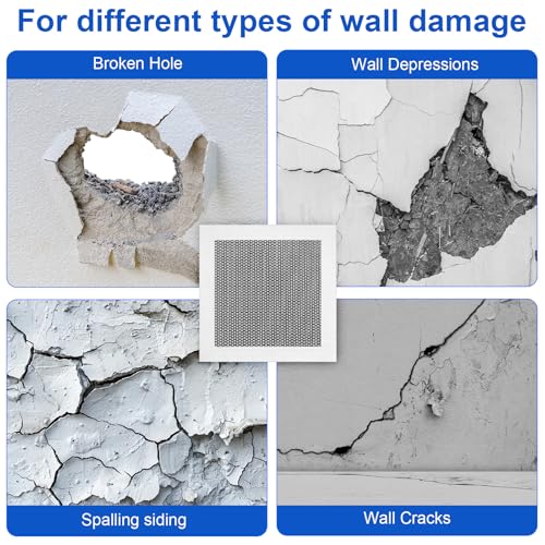 Blulu 30 Pcs 4 Inch Drywall Repair Kit Self Adhesive Mesh Drywall Patches for Holes, Repair Kit for for Aluminum Metal Ceiling Holes Wall Ceiling Tools - size: 4 Inch