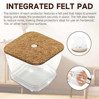 16-Piece Chair Leg Floor Protectors (0.6-0.8 Inch) - Felt Pads for Hardwood Floors, Reduce Noise and Prevent Scratches Yuan M - size: yuanm