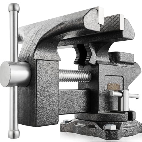 6-Inch Bench Vise Heavy duty Vice for Workbench, Utility Combination Pipe Table Vise Forged Steel Construction and Swivel Base - size: 6 Inch
