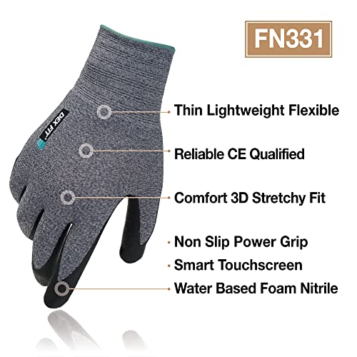 DEX FIT Grey 3 Pair Protective Gloves, X-Small - color: Grey, size: X-Small(3 Pairs)