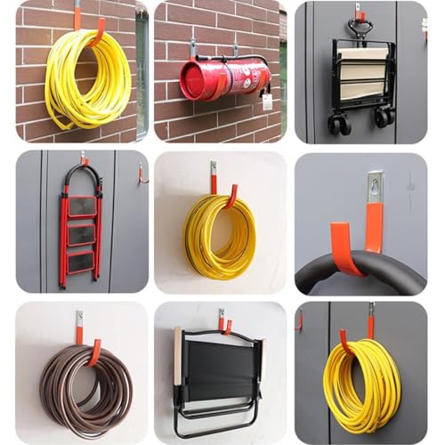Heavy Duty Steel Garage Hooks,80 lbs Capacity,Large Metal Utility Storage Hook 2 Pack Garden Tool Organizer, Anti-Slip Wall Mount Hose Shed Shop Ladder Hanger J Hook - size: 5.5x1.8Inch