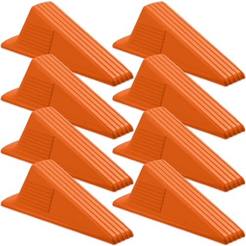 Frienda 8 Pcs Jumbo Door Stoppers Heavy Duty Door Stopper Tall up to 2inch Tall Wedge TPR Large Wedge Stackable Big Rubber Doorstop for Hotel Carpet Hardwood Concrete and Tile (Orange) - color: Orange