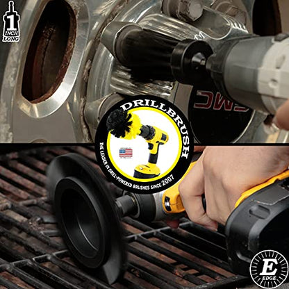 Grill Cleaning Drill Scrub Brush Attachment - Black Ultra Stiff Brush Attachments for Drill - BBQ, Griddle and Smoker Cleaning Brush - Nylon Grill Brush Stainless Steel - color: Black