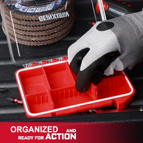 Geinxurn IPX4 Waterproof Small Storage Parts Organizer, Small Parts Case with Removable Dividers, Screwdriver Bit Set Box - style: DMBQC-7