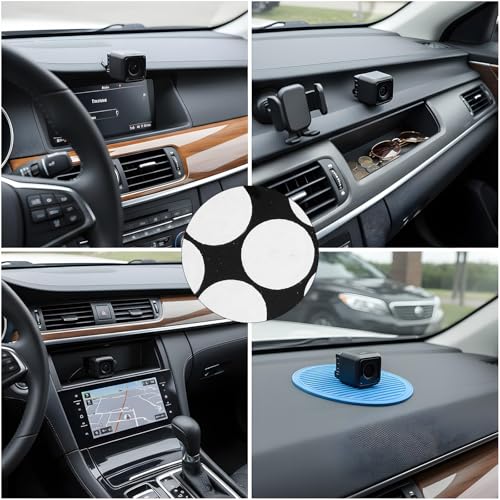 Xinjoduz 60 Pack Double Sided Adhesive Dots 25mm - Removable Transparent Round Tape for Phone Mounts Decor Crafts No Residue