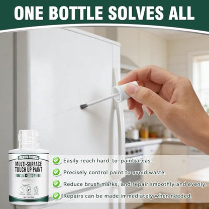 White Touch Up Paint, White Paint for Walls, Doors, Cabinets & Furniture, High Adhesion, Low Odor, Semi-Gloss Finish, 30ML
