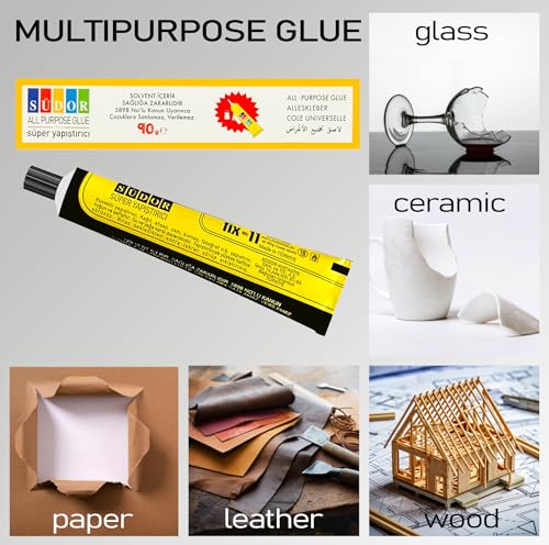 [2 Pack] Heavy Duty Liquid Super Glue 90g Each – Clear Waterproof Adhesive for Plastic, Wood, Metal, Glass, Fabric & Craft Repair – Strong Epoxy Pegamento with Brush for DIY & Nails