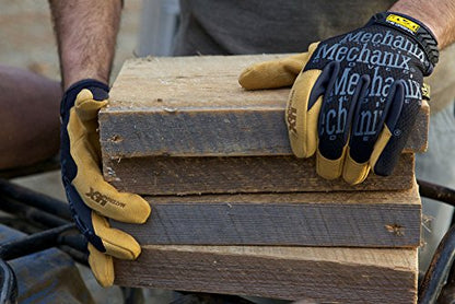 Mechanix Wear Material4x Original Gloves - Abrasion Resistant Gloves for Protecting Hands - Durable Synthetic Leather - Breathable - Comfort Fit - Machine Washable - Brown/Black - Small - size: Small