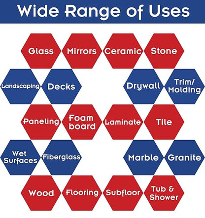 Max Strength Clear Construction Adhesive, 2.8 fl oz Integrated Squeeze Tube, Versatile Cement for Tile,Floor,Stone,Wood,Wall & More,Works Under Water