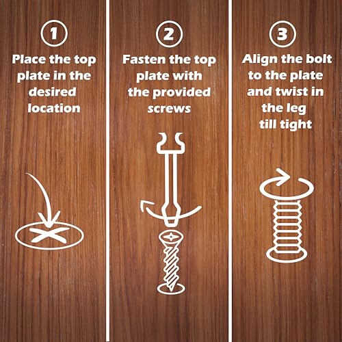 Waddell Furniture Leg Mounting Bracket (1 Count, Heavy Duty Top Plate) | 18G Steel Quick Mount Table Leg Attachment Hardware | DIY Home Projects Made Easy | Compatible with Bolt Hanger Table Legs - color: Heavy Duty Top Plate