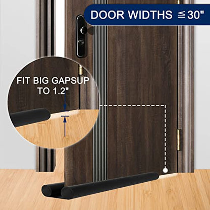Adjustable Under Door Draft Stopper - Effectively Blocks Cold Air, Wind, Dust, and Reduces Noise - 30" Length - size: 30 inches