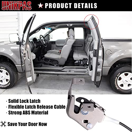 Door Upper Latch with Cable compatible for Ford F150 1997-2003 F250 1997-1999 Extended cab rear right door replacement latch 6L3Z18264A26A - size: F150 97-03 Rear Right Upper