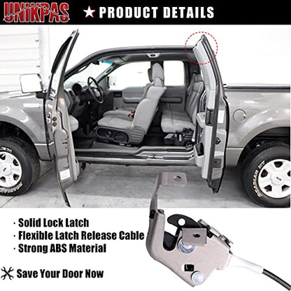 Door Upper Latch with Cable compatible for Ford F150 1997-2003 F250 1997-1999 Extended cab rear right door replacement latch 6L3Z18264A26A - size: F150 97-03 Rear Right Upper
