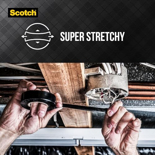 Scotch Vinyl 700 Electrical Tape, 1 Roll, Black, 3/4-in x 66-ft, General Purpose, Commercial Grade, Rated for Temperatures Up to 194-Degree, Highly Flexible, Stretchy & Conformable (700) - size: 3/4 in. by 66 ft., style: 1 roll