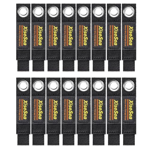16-Pack Heavy Duty Storage Straps, Hook and Loop Straps Cord Wrap Keeper for Cords, Hoses, Rope, RV, Boat, Garage Organization (C-16) - size: C-16pcs