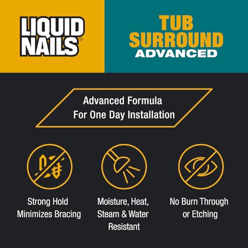 Liquid Nails 10 oz Tub Surround Interior/Exterior Advanced Construction Adhesive - size: 10 Ounce, style: Tub Surround Advanced