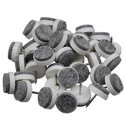 40pcs Round Heavy Duty Nail-on Felt Pad for Furniture Chair Table Leg Feet Floor Protectors Slide Smoothly (White, Pad Diameter 20mm) - color: White 20mm (40 Pcs)