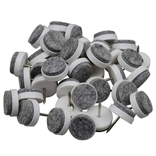 40pcs Round Heavy Duty Nail-on Felt Pad for Furniture Chair Table Leg Feet Floor Protectors Slide Smoothly (White, Pad Diameter 20mm) - color: White 20mm (40 Pcs)