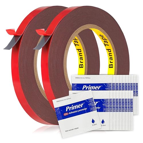 Tapsi Double Sided Tape Heavy Duty, 2 Rolls Automotive Foam Mounting Tape 0.4in x 36ft Each for Plastic, Car Trim & LED Strip Lights (72 feet) - size: 0.4" x 72 ft