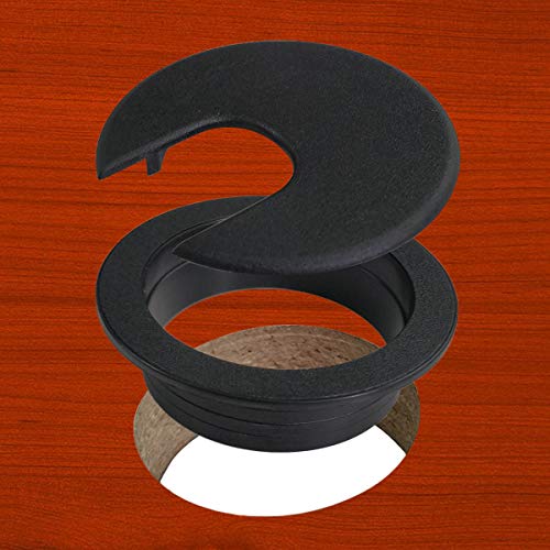 TTSAM Desk Grommet Desk Hole Covers 2 Inch Black Plastic Grommets Table Grommet Cap，Used for Wire and Cable Finishing on Office Computer Desk (Pack of 10) - color: Black, size: 50 mm/ 2 Inch Mounting Hole Diameter