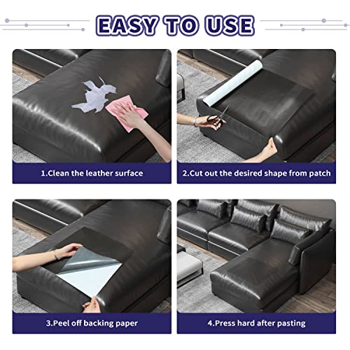 Leather Repair Patch Tape Kit, Self Adhesive Leather Repair for Furniture, Couch, Sofa, Car Seats,Office Chair,Vinyl Repair Kit.30inx16in - color: Dark Brown-Litchi Grain, size: 30 in X 16 in