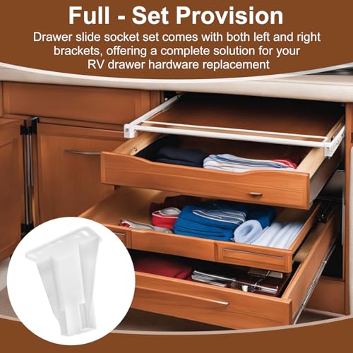 Drawer Side Track Brackets R 7240 for Prime-Line, Adjustable Track Socket, for Rear Drawer Track Socket Repair - size: R 7240