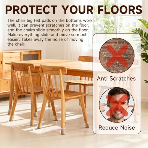 16-Piece Chair Leg Floor Protectors (0.6-0.8 Inch) - Felt Pads for Hardwood Floors, Reduce Noise and Prevent Scratches Yuan M - size: yuanm