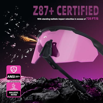 Shooting Glasses Anti Fog with High Definition Lenses, ANSI Z87+ Certified Tactical Safety Glasses for Men Women - color: A5-purple