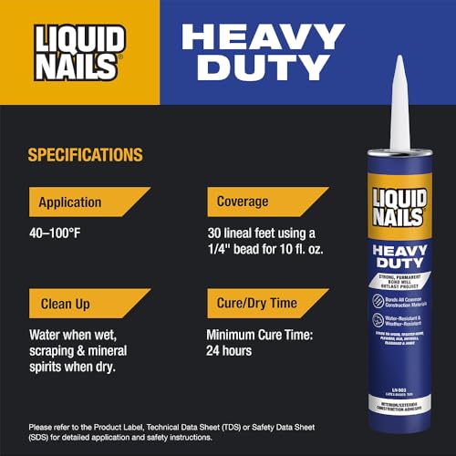 Liquid Nails Heavy Duty 28 oz. Tan Low VOC Construction Adhesive - color: Tan, size: 28 Ounce, style: Heavy Duty