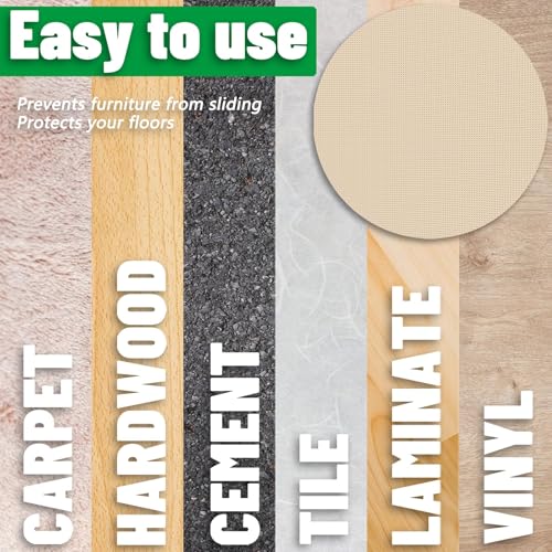 2Pcs Round Recliner Floor Protector Recliner Pads Swivel Chairs Recliners Rug for Floor Circle Anti Slip Furniture Pads Rubber Non Skid Furniture Gripper Mats - size: R-Camel-2Pcs-27.5"