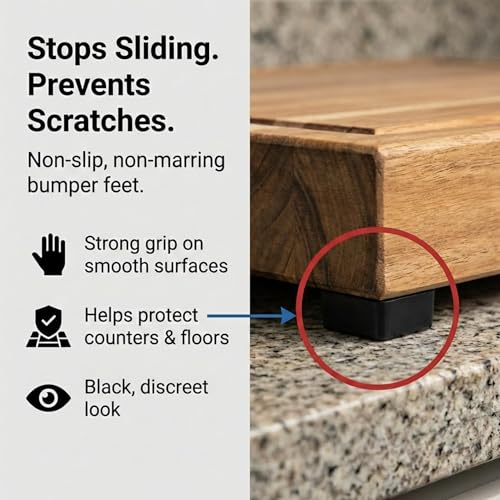 Black Tall Square Adhesive Rubber Bumper Pads - Made in USA – Rubber Feet for Speakers, Electronics, Furniture, Appliances, Audio Equipment - 20 Pieces - size: 20 Pcs Black