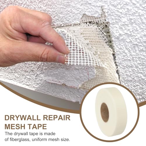 PATIKIL Drywall Repair Mesh Tape, 2 inch x 328 ft Fiberglass Repair Patch Self-Adhesive Dry Wall Joint Tape 10 Mesh Wall Hole Crack and Seam Patch, White - size: 2 inch x 328 Feet