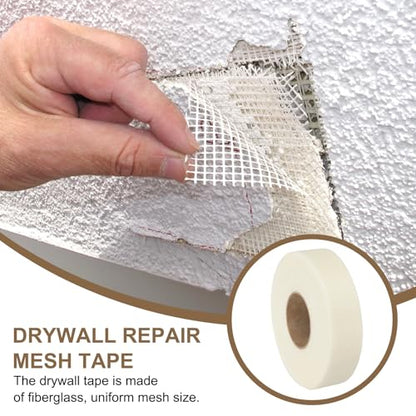 PATIKIL Drywall Repair Mesh Tape, 2 inch x 328 ft Fiberglass Repair Patch Self-Adhesive Dry Wall Joint Tape 10 Mesh Wall Hole Crack and Seam Patch, White - size: 2 inch x 328 Feet
