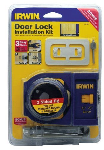IRWIN Door Lock Installation Kit for Wooden Doors (3111001), Blue