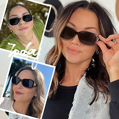 HAOLOTA Women's Polarized Sunglasses - Fashionable Wraparound Butterfly Design with UV400 Protection - color: A07 Teal Frame/Grey Lens