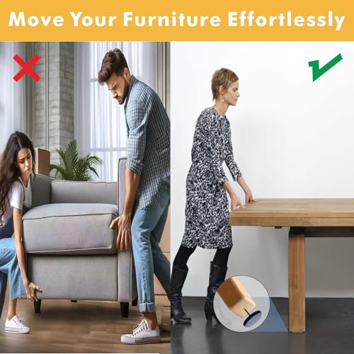 20PCS 7/8" Furniture Glides Sliders, Real PTFE Nail on Chair Sliders for Wood Floors, Heavy Duty Furniture Sliders for Furniture On Carpet