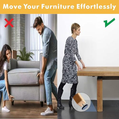 20PCS 7/8" Furniture Glides Sliders, Real PTFE Nail on Chair Sliders for Wood Floors, Heavy Duty Furniture Sliders for Furniture On Carpet