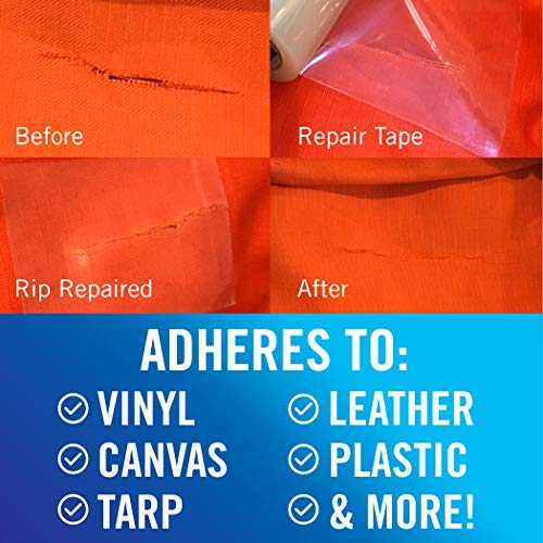 Better Boat Repair Tape for Fabric and Vinyl 30ft x 3in, Clear Waterproof Patch Tape for RV Awning Canvas Tent Tarp Sail Canopy Boat Cover, Heavy Duty - color: Clear