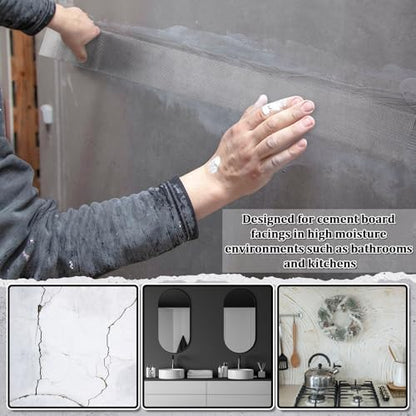350 ft x 4 Inch Cement Board Joint Tape Self Adhesive Durable Gray Fiberglass Mesh Drywall Mesh Repair Tape for Cement Board Joints Repairing, Sealing and Strengthening - size: 350 Ft X 4 Inch