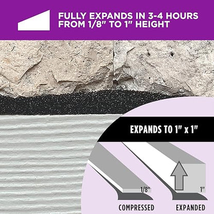 M-D Building Products 52052 1 in. Black Expandable Foam Platinum™ Weatherseal for Uneven Gaps - color: Black, size: 1 in.