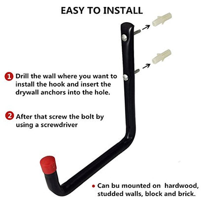 Heavy Duty Garage Storage Hooks, Wall Mount Storage Utility Hangers for Ladders, Bike and Garden Tools (7.9Inch x 5.9Inch) - size: 7.9Inch x 5.9Inch