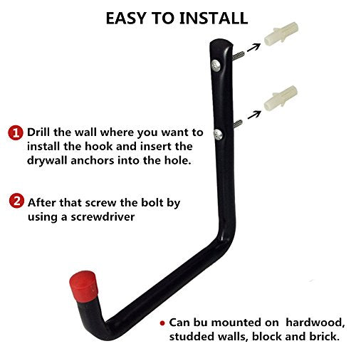 Heavy Duty Garage Storage Hooks, Wall Mounted Garden Tools Storage Hook Utility Organizer (7.9Inch x 7.5Inch) - size: 7.9inch X 7.5inch