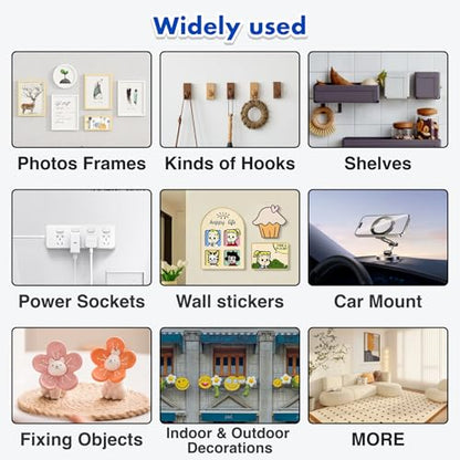 Double Sided Tape Heavy Duty, Nano Double Sided Adhesive Tape, Multipurpose Clear Mounting Tape for Walls, Office Decor, Picture Hanging, and Posters, Hanging Adhesive Strips (9.85FT)