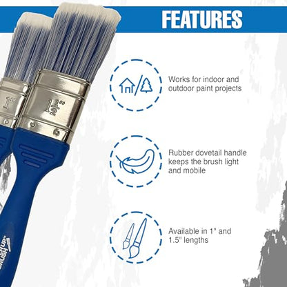 Touch Up Paint Brushes, House Painting Brush for Wall, Trim, Edge, Home Improvement, Premium, As Seen On Shark Tank Products, Pack of 4 - size: Pack of 4
