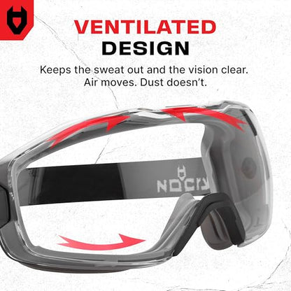 NoCry Anti Fog Safety Goggles Over Glasses For Men And Women — ANSI Z87.1 Premium Anti Scratch & UV380 — Eye Protection with Panoramic Lens & Adjustable Strap — Perfect Dust Goggles for Chemistry Lab - style: Premium Goggles