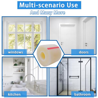 Transparent Window Weather Sealing Tape,Winter Window Seal Kit for Doors, Shower Glass Gaps,No Residue,3 Inch x 55 Yards - size: 3 Inch x 55 Yards