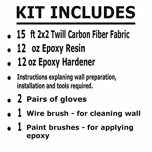 15 Ft Carbon Fiber Basement Wall Crack Repair Kit - 12K Tow Fabric with Epoxy Resin and Hardener - Concrete Foundation Reinforcement (4 Inch Wide)