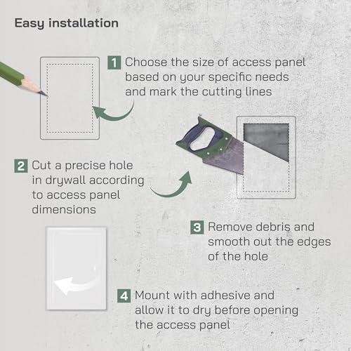 Vent Systems Access Panel for Drywall 8 x 12 Inch - Wall Hole Cover Plate - Metal Access Door with Handle - Plumbing Access Panel for Drywall - Service Shaft Crawl Space Door - Wall Access Panel - size: 8'' X 12''