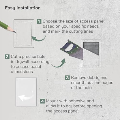 Vent Systems Access Panel for Drywall 8 x 12 Inch - Wall Hole Cover Plate - Metal Access Door with Handle - Plumbing Access Panel for Drywall - Service Shaft Crawl Space Door - Wall Access Panel - size: 8'' X 12''